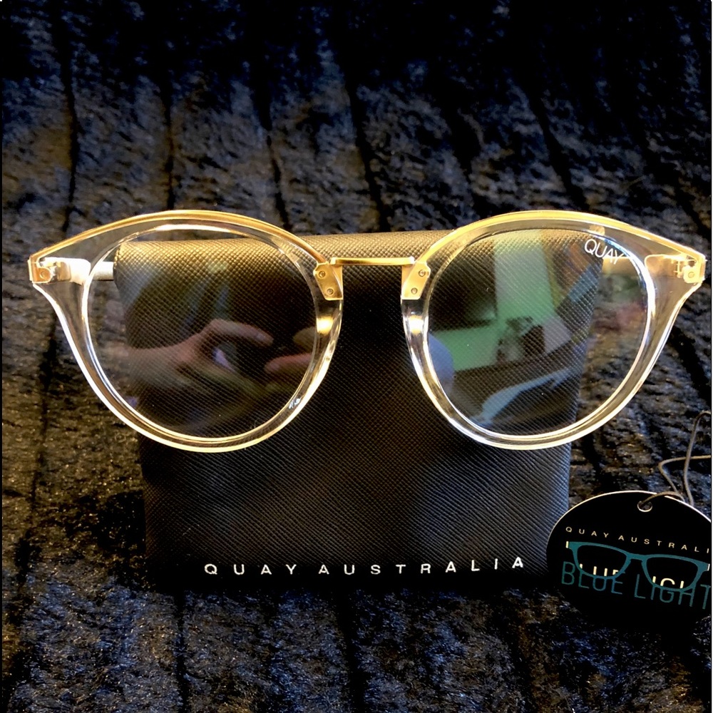 Quay “Gotta Run” Clear Frame Blue Light Glasses